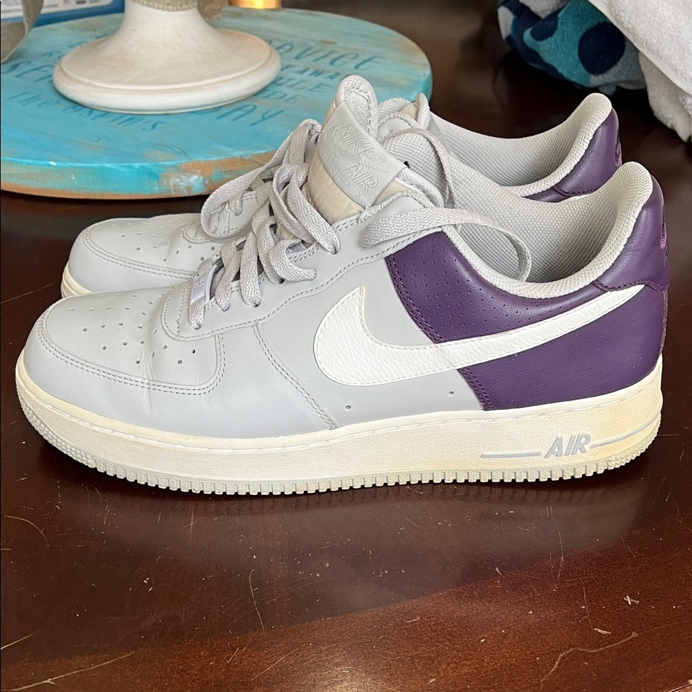 Nike Air Force 1 Low Gray and Purple Shoes